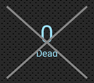 A dead indicator showing 0 with an X through it